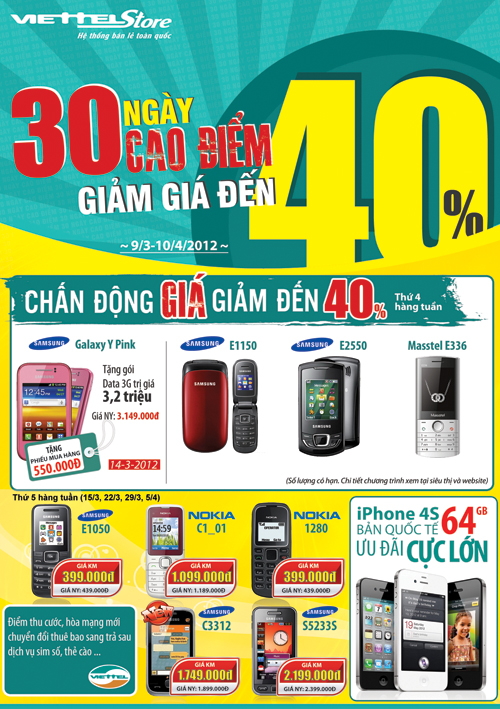 Viettelstore tưng bừng giảm giá trong suốt 30 ngày